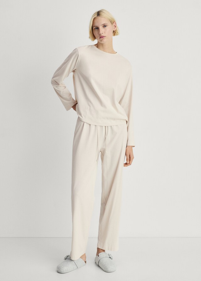 Mango Pyjama zwei Teile Baumwolle schlichtes Design Zeitbegrenzte Promotion