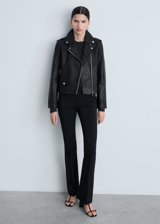 Mango Bikerjacke aus Leder Bis zu 50% Rabatt