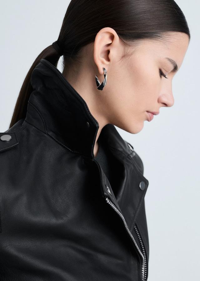 Mango Bikerjacke aus Leder Bis zu 50% Rabatt