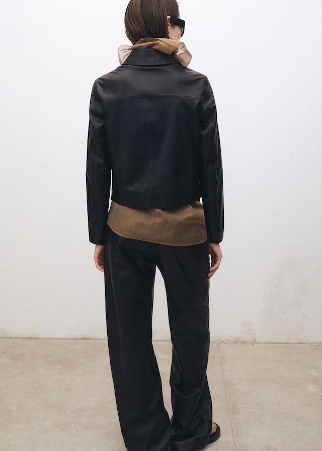 Mango Lederjacke mit Knöpfen Bis zu 60% Rabatt