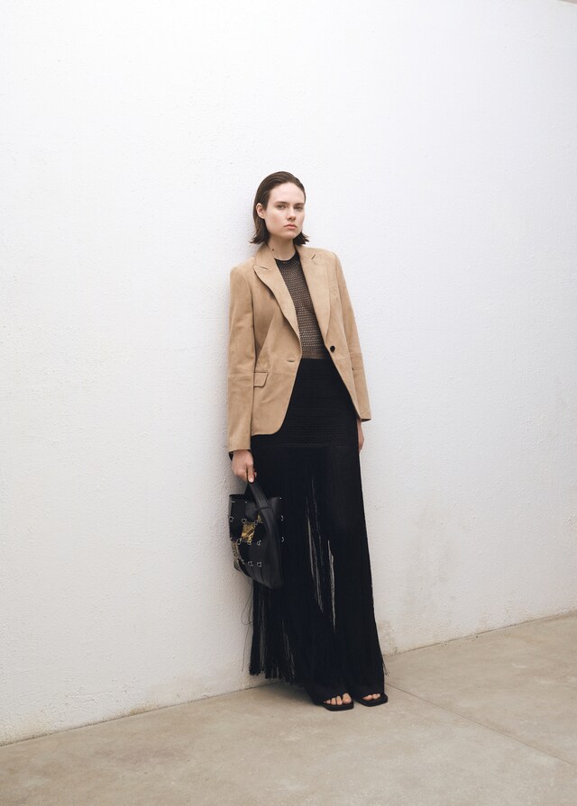 Mango Taillierter Wildleder-Blazer Bis zu 65% Rabatt