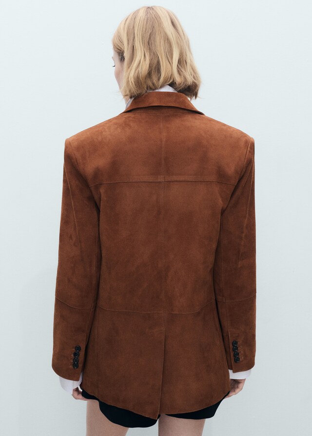 Mango Gerader Wildleder-Blazer Nur für heute