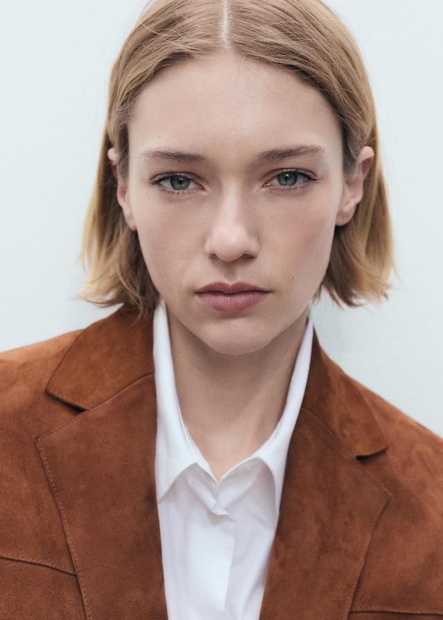 Mango Gerader Wildleder-Blazer Nur für heute