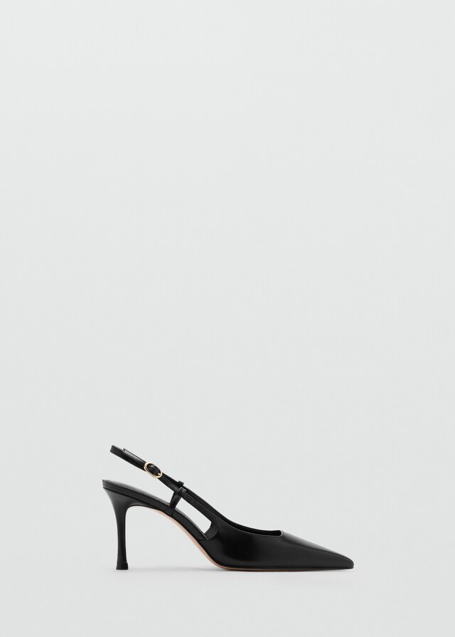 Mango Schuh Absatz Leder Spitze