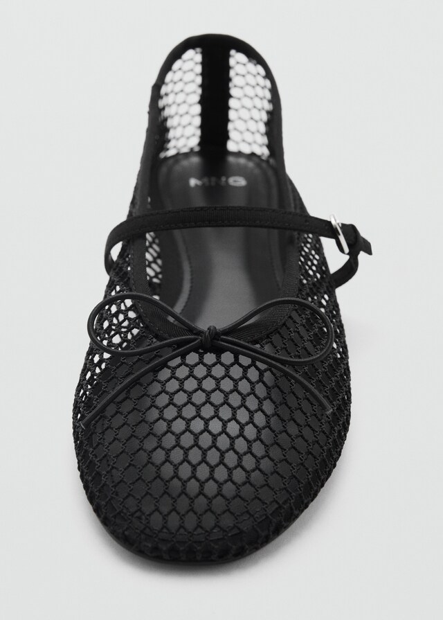Mango Mesh-Ballerina mit Schnallenriemen 50% Rabatt für begrenzte Zeit