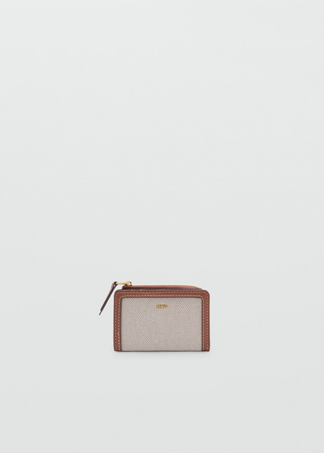 Mango Brieftasche mit Klappe aus kontrastierendem Canvas
