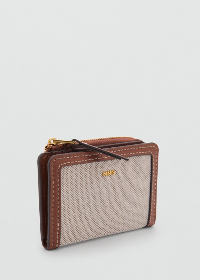 Mango Brieftasche mit Klappe aus kontrastierendem Canvas Fabrik Onlineshop