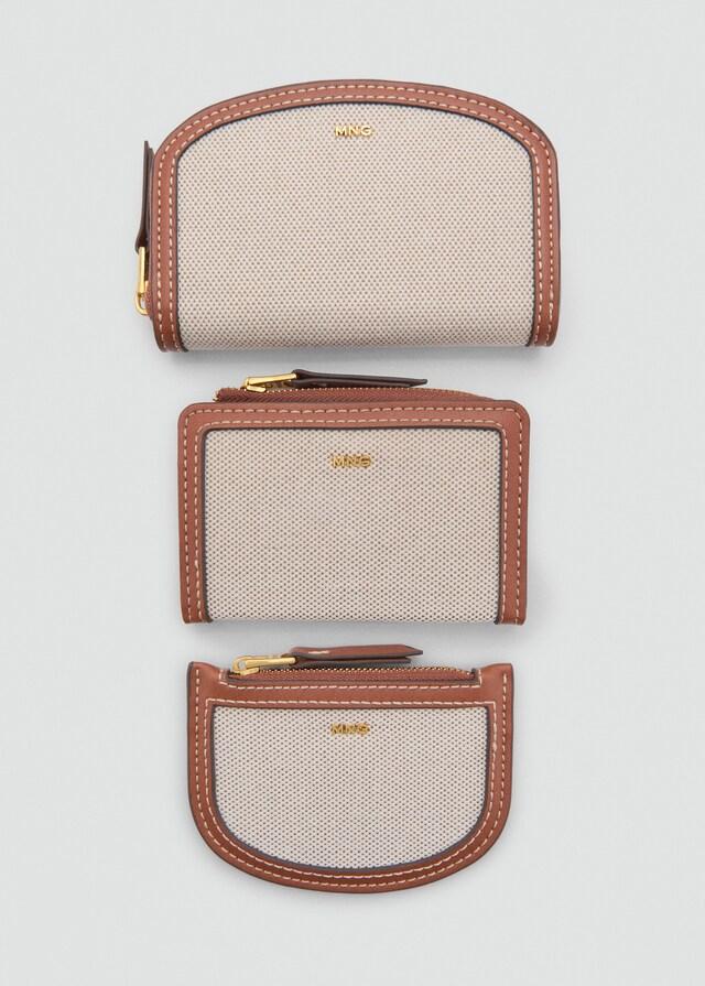 Mango Brieftasche mit Klappe aus kontrastierendem Canvas Fabrik Onlineshop