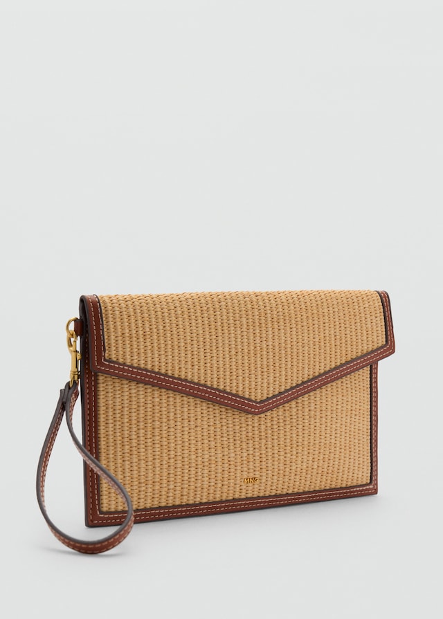 Mango Pochette mit Raffiabast-Effekt Günstig kaufen