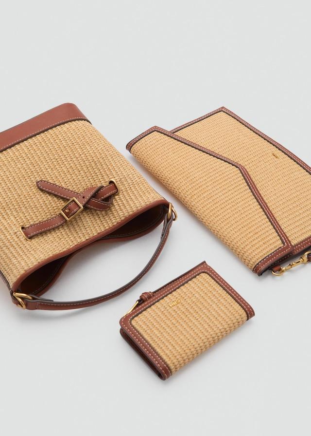 Mango Pochette mit Raffiabast-Effekt Günstig kaufen