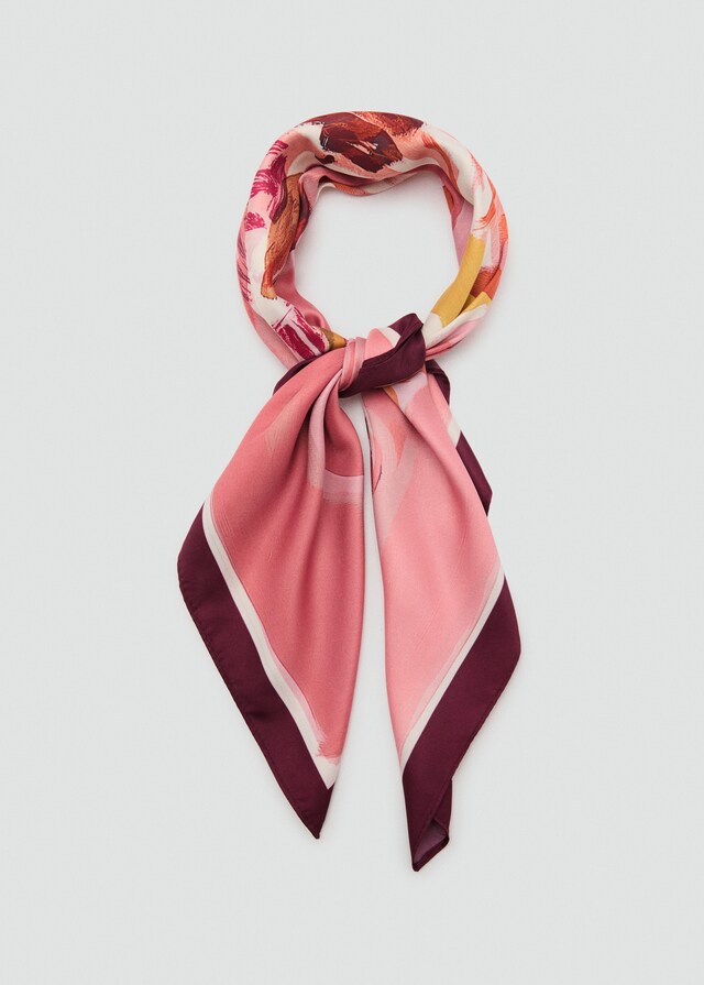 Mango Satiniertes Halstuch mit Blumenprint Großer Ausverkauf