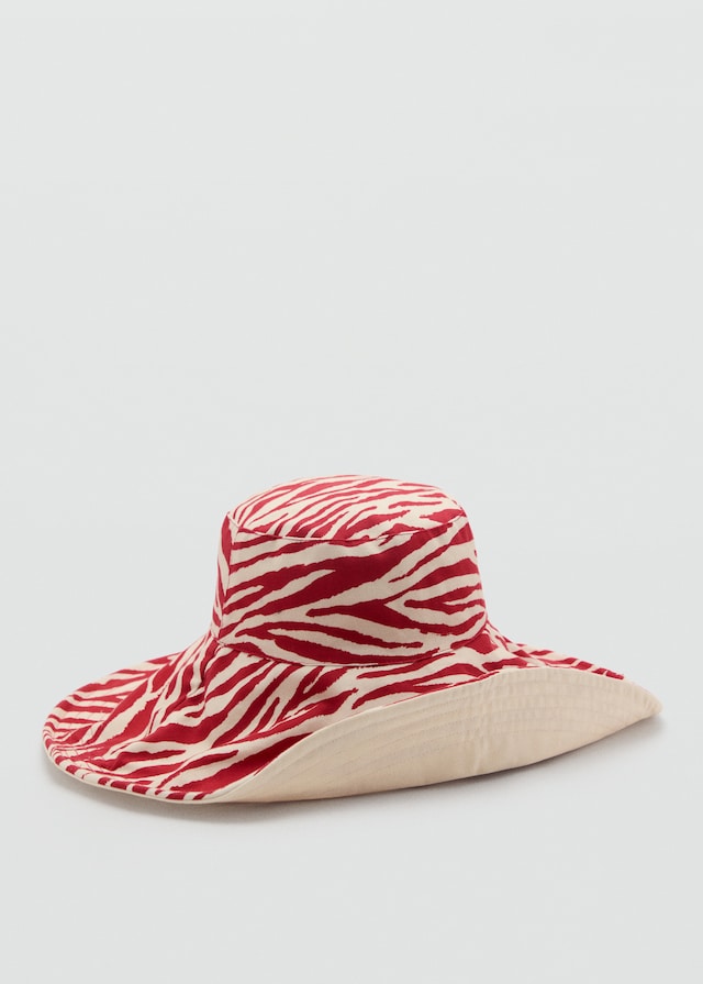 Mango Wendbarer Bucket Hat mit Zebramotiv Valentinstagsangebot