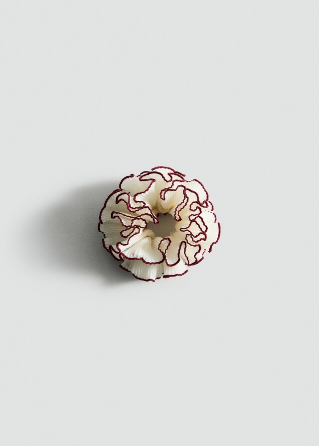 Mango Haarband mit Blume und Kontrastkante