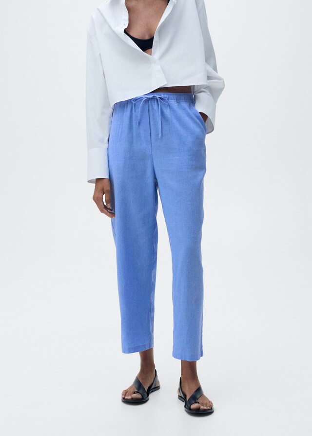 Mango Gerade Leinenhose