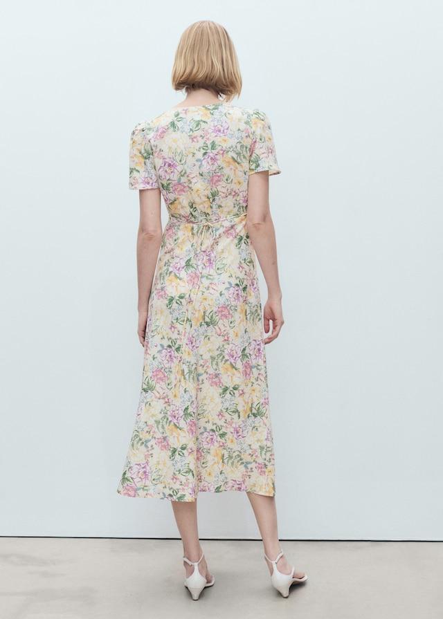 Mango Geblümtes Leinenkleid Zeitbegrenzte Promotion