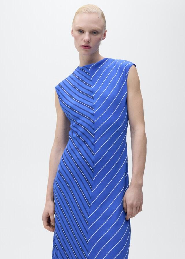 Mango Evasé-Kleid mit kombinierten Streifen
