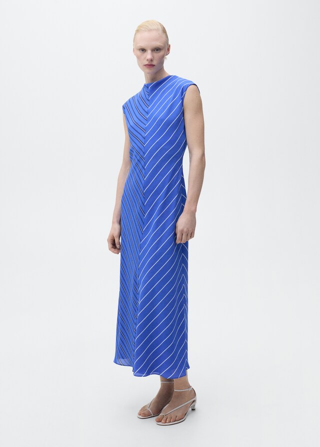 Mango Evasé-Kleid mit kombinierten Streifen Bis zu 65% Rabatt