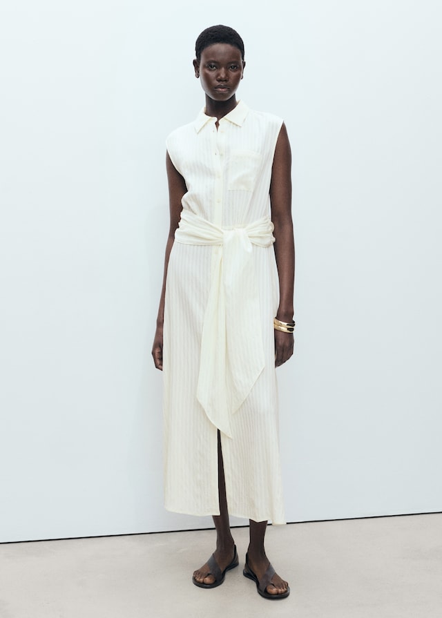 Mango Hemdkleid mit Taillenband Sonderangebot der Fabrik