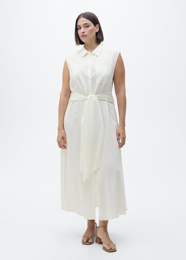 Mango Hemdkleid mit Taillenband Sonderangebot der Fabrik