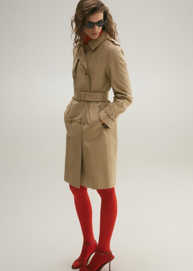 Mango Klassischer Trenchcoat mit Gürtel 50% Rabatt mit kostenlosem Versand
