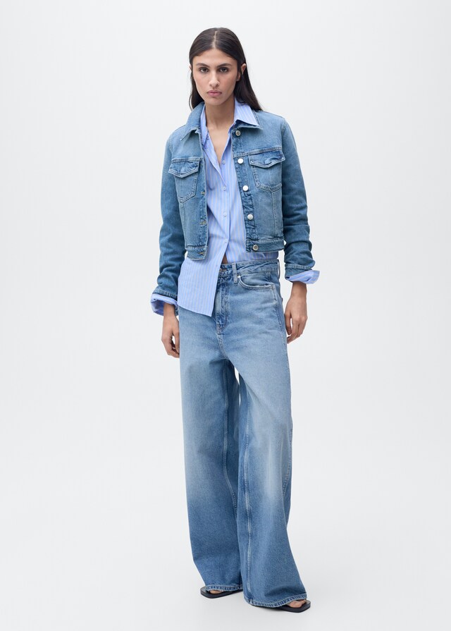 Mango Crop Jeansjacke Clearance-Verkauf