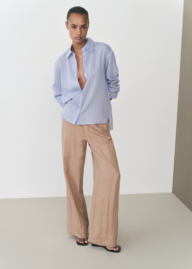 Mango Gerade Lyocell-Hose mit Struktur 50% Rabatt für begrenzte Zeit