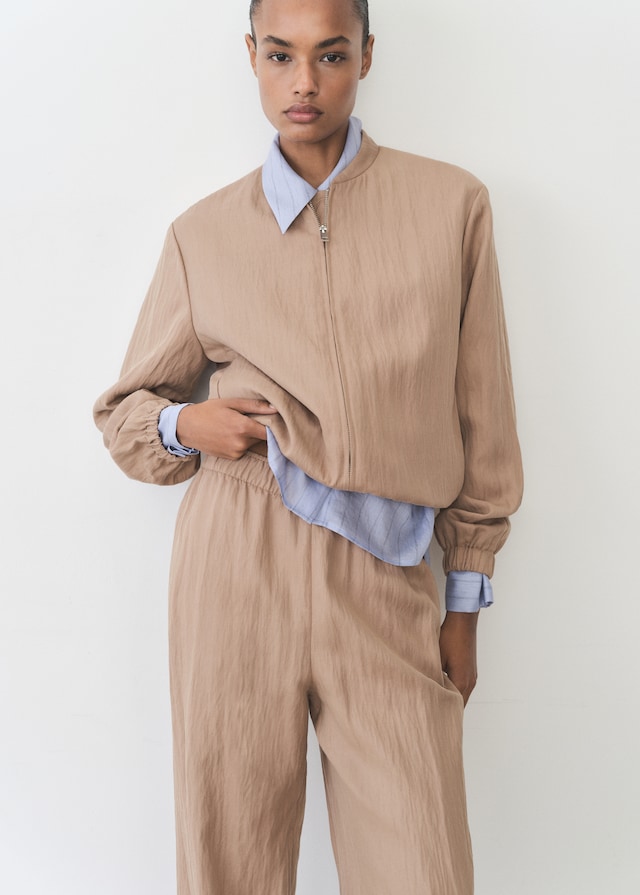 Mango Gerade Lyocell-Hose mit Struktur 50% Rabatt für begrenzte Zeit