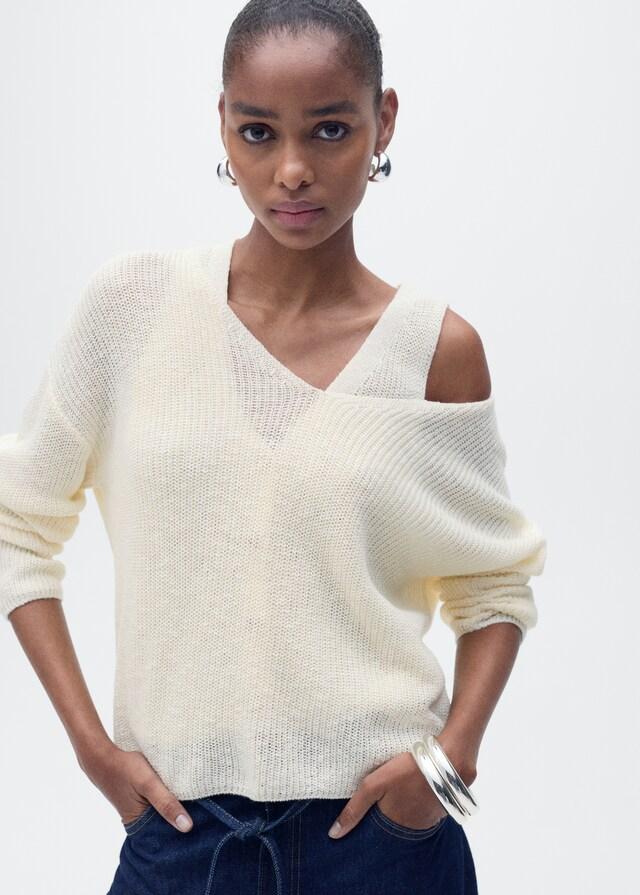 Mango Strickpullover mit V-Ausschnitt