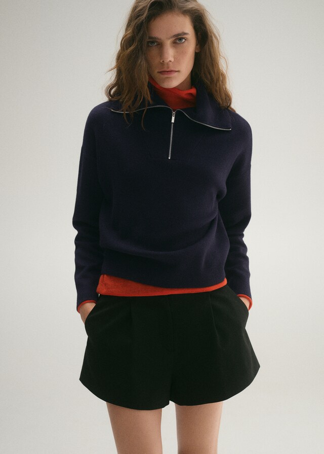 Mango Pullover mit Zip-Kragen