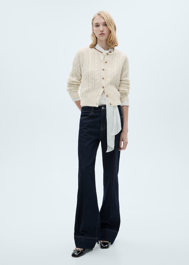 Mango Zopfmuster-Cardigan mit Ajourdetails im Angebot