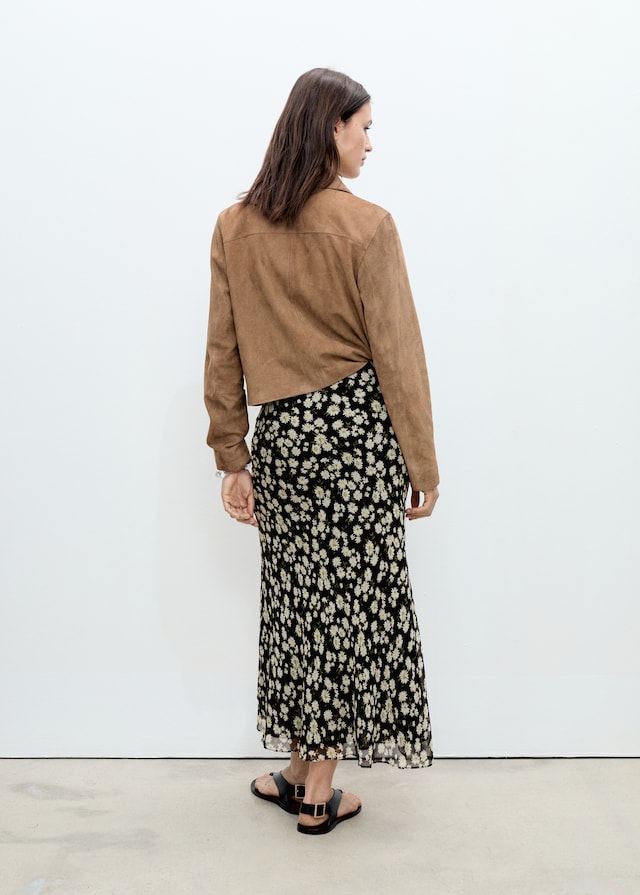 Mango Langer ausgestellter Rock mit Blumen Kostenloser Versand