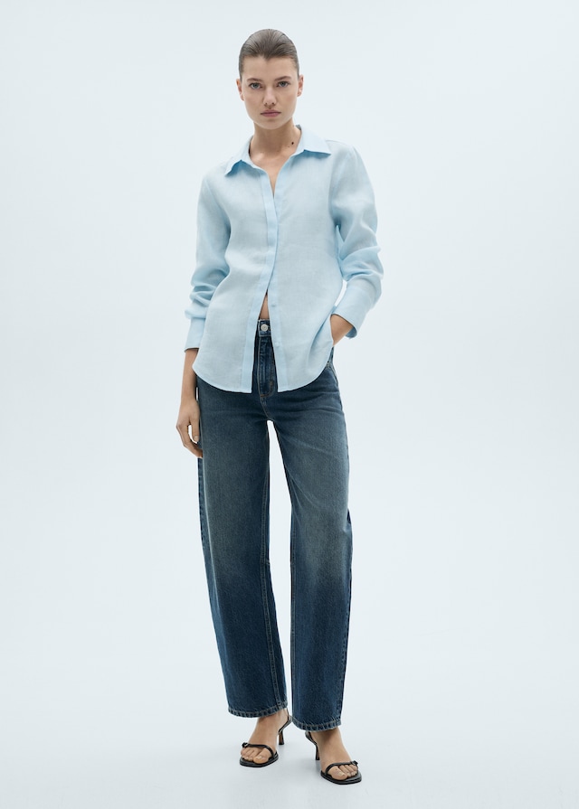 Mango Regular Fit-Leinenhemd Flash Sale