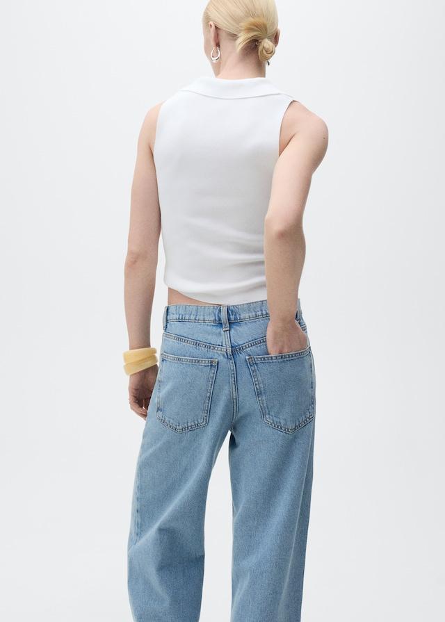 Mango Strick-Top mit Poloshirt-Kragen Online Shopping