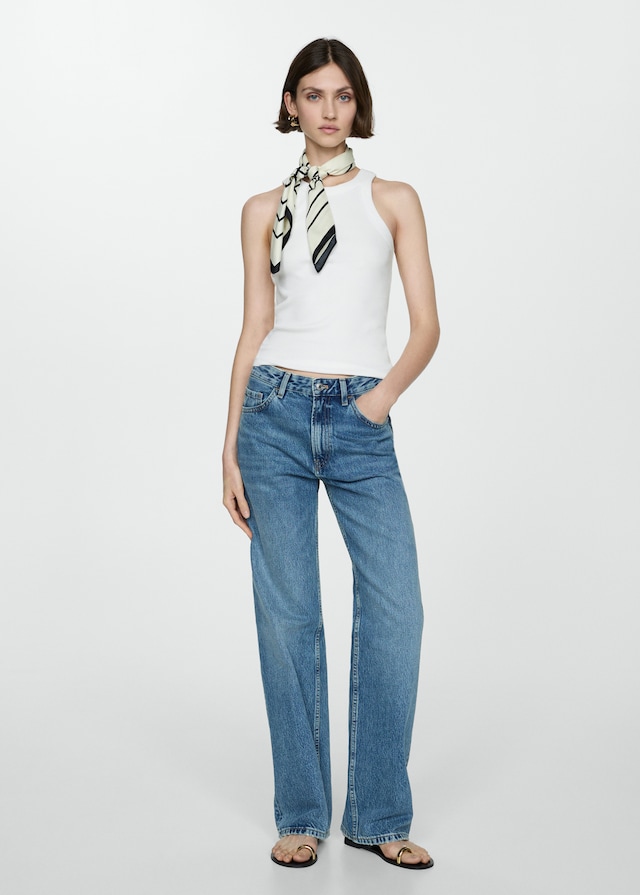 Mango Geripptes Top aus Baumwoll-Mix Cyber Monday