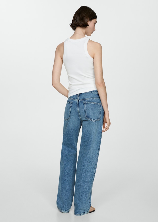 Mango Geripptes Top aus Baumwoll-Mix Cyber Monday