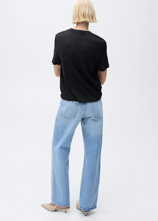 Mango Kurzärmliges Leinen-T-Shirt Osterangebot