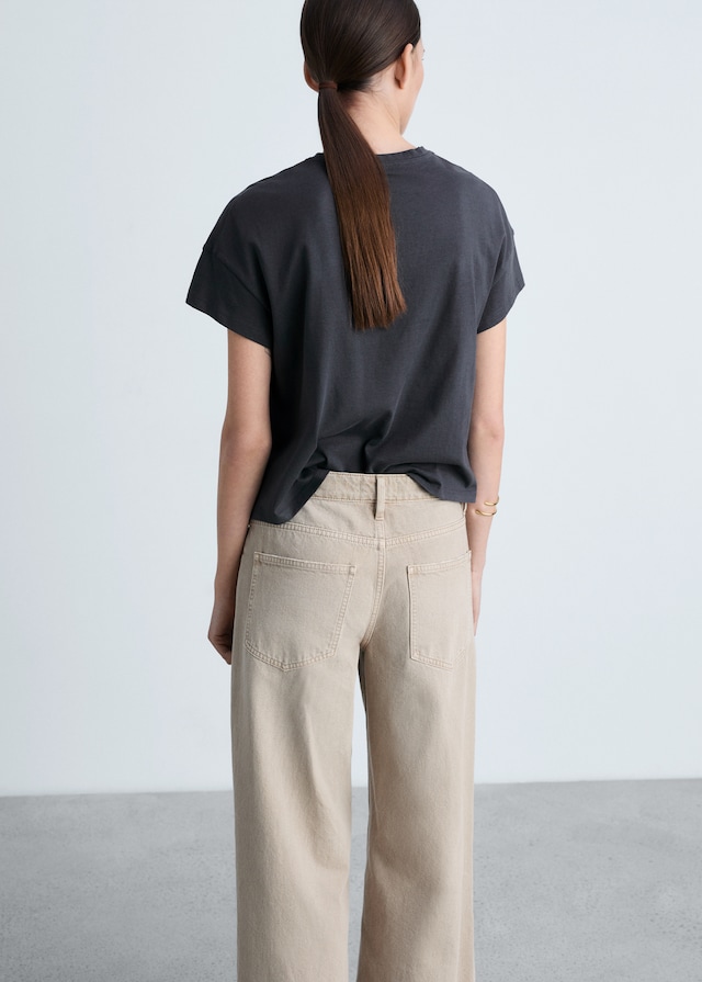 Mango Gemustertes Baumwoll-T-Shirt Jubiläumsangebot