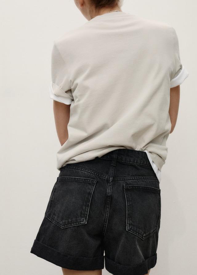 Mango Shorts mit hohem Bund und umgeschlagenem Saum Große Rabatte