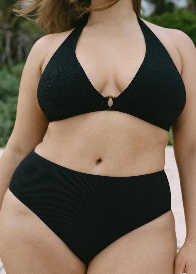 Mango Bikini-Slip mit hoher Taille aus Ripp Kauf eins, bekomm eins gratis