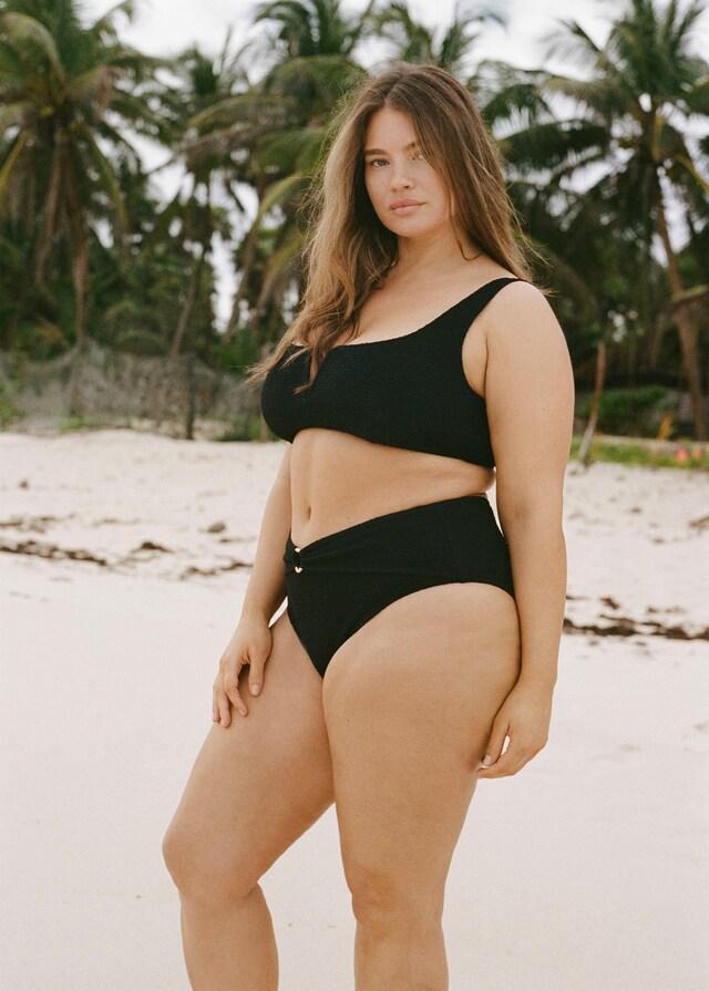 Mango Hochtaillierter Bikini-Slip mit Frottee-Effekt