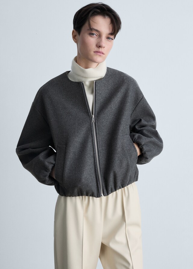 Mango Bomberjacke mit gerafften Details