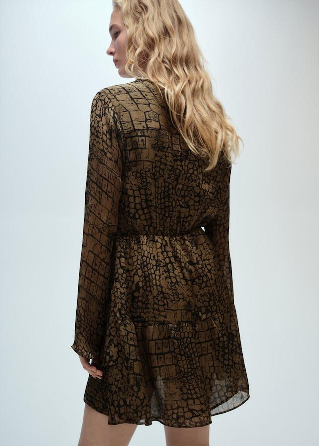 Mango Volantkleid mit Animal-Print Bis zu 60% Rabatt