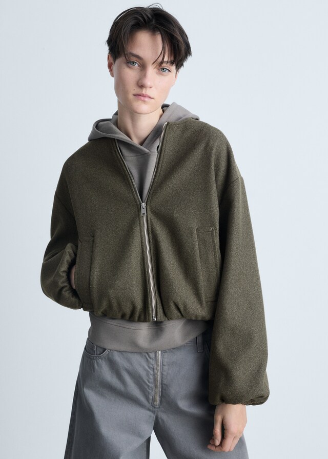 Mango Bomberjacke mit gerafften Details