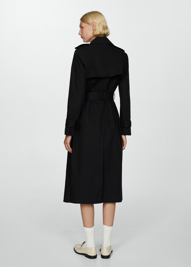 Mango Zweireihiger Baumwoll-Trenchcoat 50% Rabatt mit kostenlosem Versand