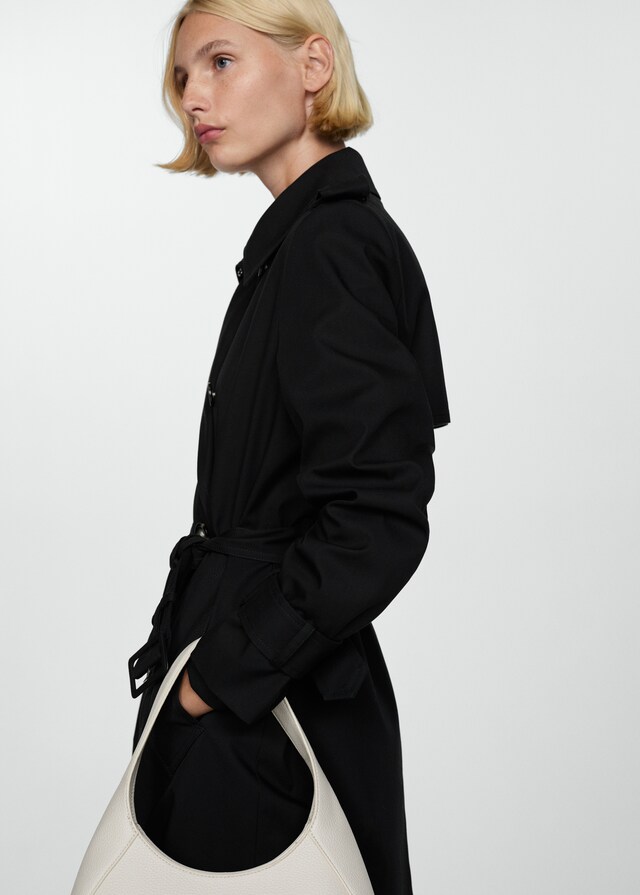 Mango Zweireihiger Baumwoll-Trenchcoat 50% Rabatt mit kostenlosem Versand