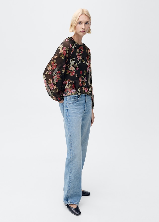 Mango Florale Rüschenbluse Auslauf