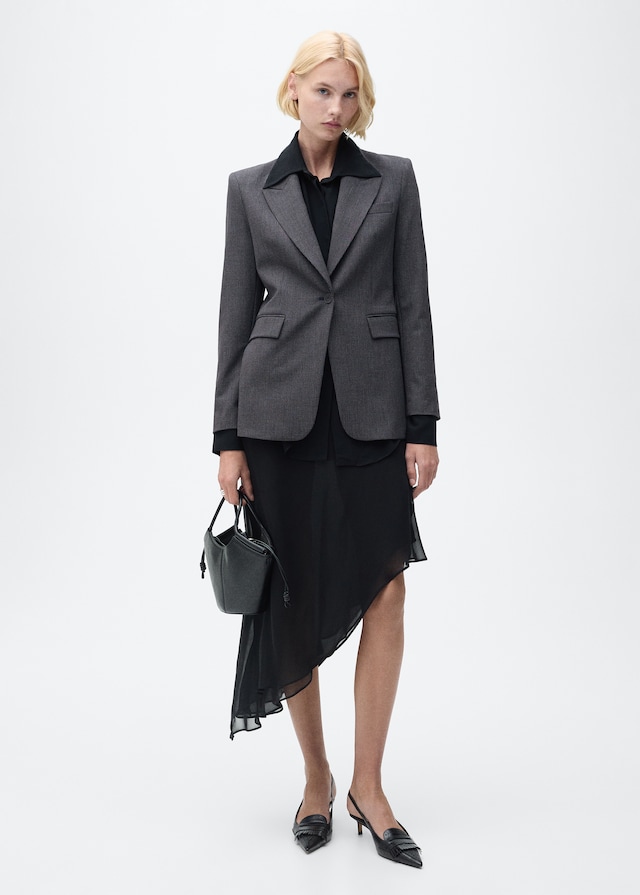 Mango Gerader Blazer mit Mikro-Hahnentrittmuster Hotsell