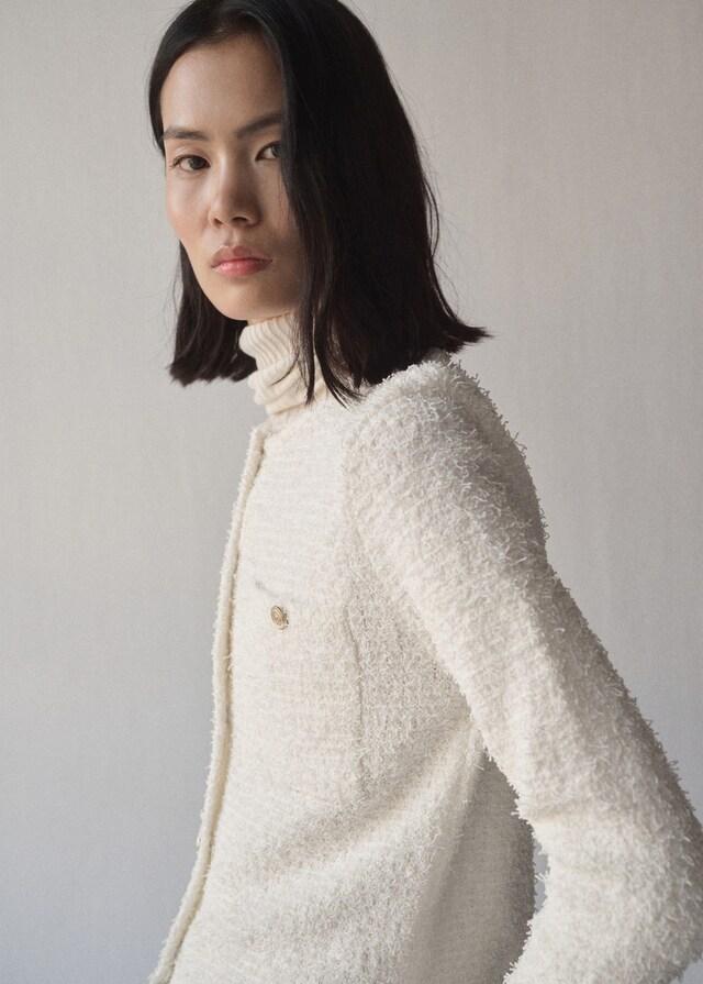 Mango Tweedjacke mit Schmuckknöpfen Schlussverkauf