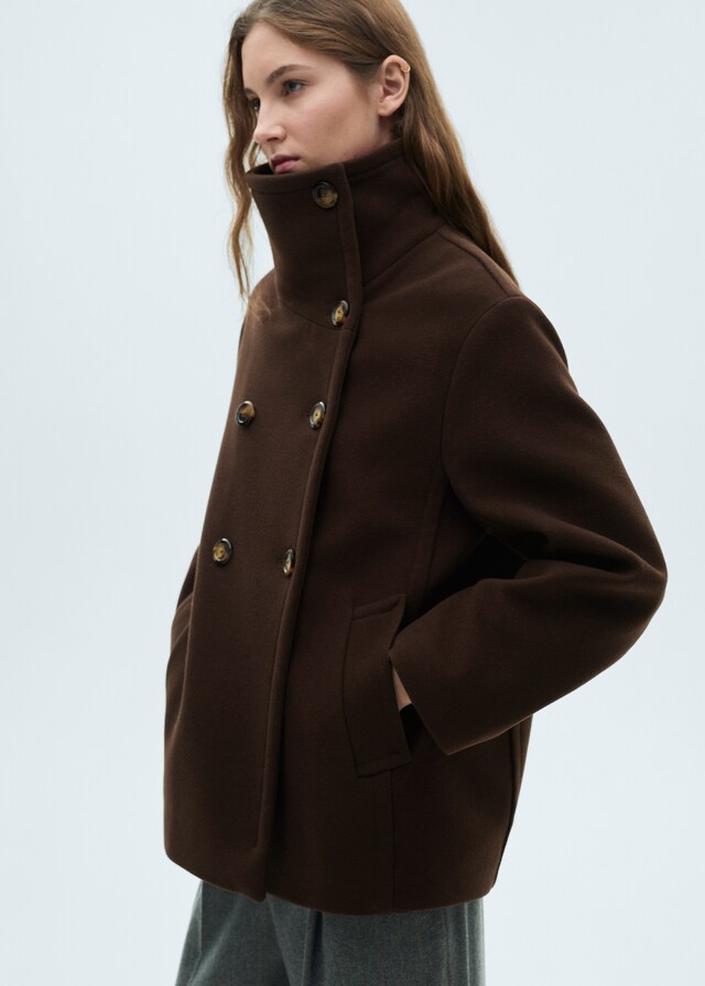 Mango Kurzer Mantel aus Schurwolle