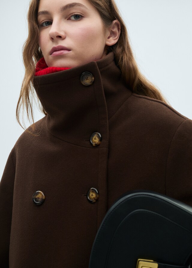 Mango Kurzer Mantel aus Schurwolle Kostenloser Versand